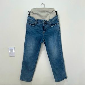 BLANQI Denim Maternity Belly Support Straight Jean Size 10 Crop Stretch Soft